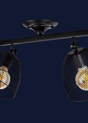 Люстра потолочная на два фигурных плафона на планке 907x013f-2 bk