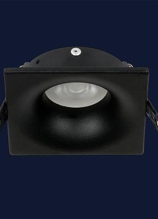 Врезной чёрный квадратный современный светильник 9058805 bk