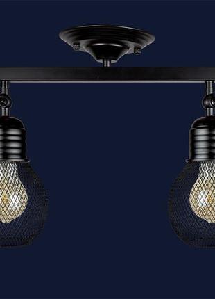 Люстра потолочная на два фигурных плафона на планке 907x004f-2 bk