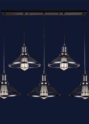 Люстра-подвес в стиле лофт черная 907009f-5 bk (700)