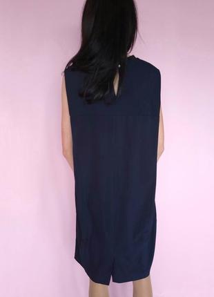 Платье футляр без рукавов reserved темно-синее2 фото