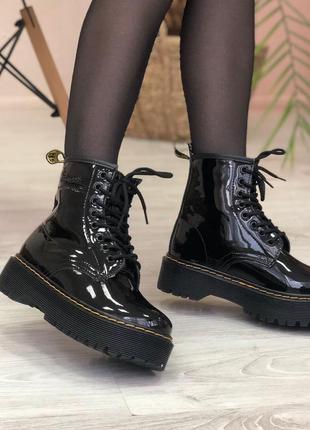 Зимові жіночі черевики dr. martens, женские зимние ботинки доктор мартинс