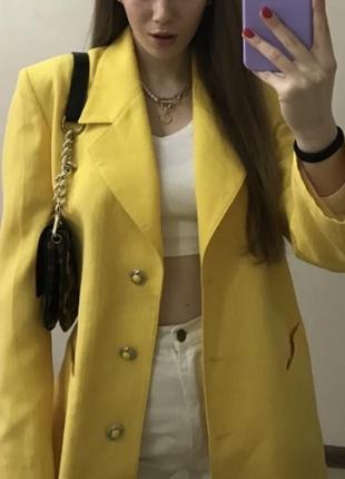 Продам піджак пиджак жовтий вінтаж винтаж6 фото