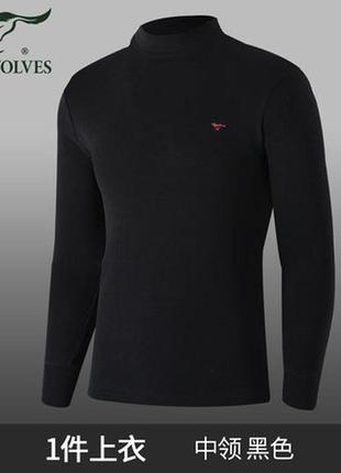 Термобілизна чоловіча septwolves black l чоловічий одяг з бавовни