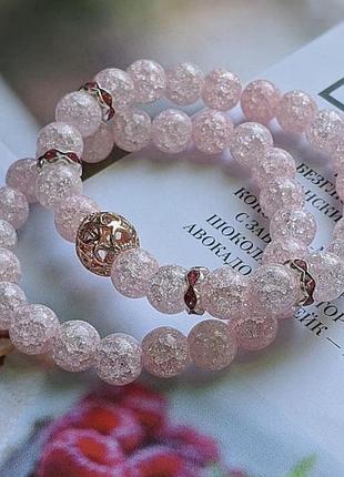 Браслет з натурального каменю цукровий кварц