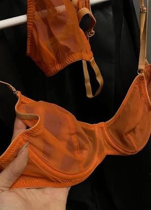 Комплект белья мандаринового цвета от украинского бренда moonlady4 фото