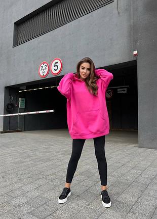 Худи толстовка свитер свитшот туника кофта черная коричневая малиновая оранжевая оливковая бежевая удлиненная свободная теплая оверсайз