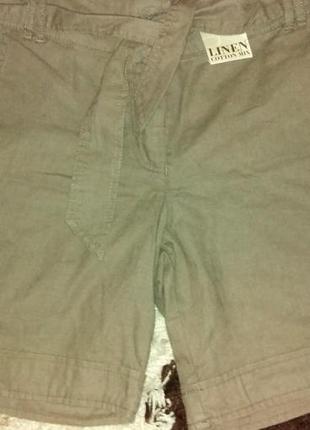 Фирменные новые широкие шорты с льном tu