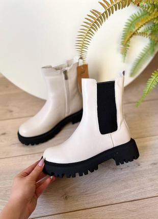 Зимові ❄️ жіночі шкіряні черевики ❄️