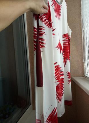Красивейшая блуза/туника в яркий цветочный принт с декорированной горловиной3 фото
