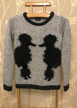 Очень красивый и стильный брендовый вязаный свитерок с собачками 20.