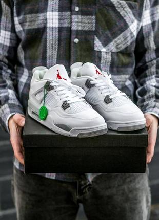 Женские кроссовки nike air jordan 4 retro white grey 36-37-38-39-40-41