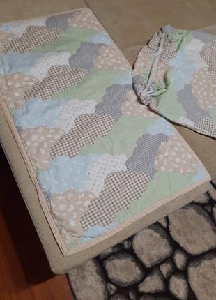 Дитячий набір, простирадло натяжне і плед-покривало,