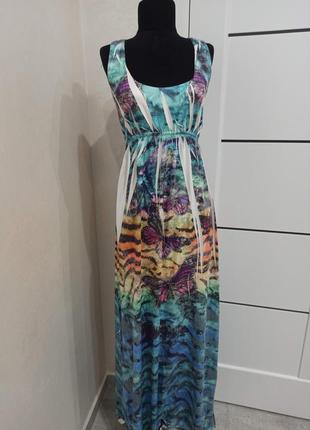 Длинный стрейчевый сарафан, платье в пол1 фото