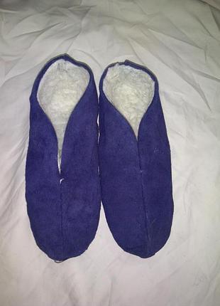 Женские фирменные тапочки из натуральной замши