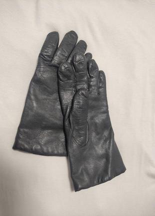 Шкіряні жіночі рукавиці s р. сірі сірий колір натуральна шкіра1 фото