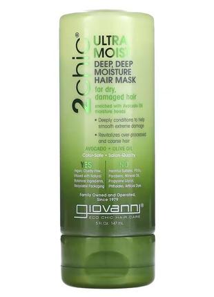 Giovanni 2chic ультраувлажняющая маска для волос глубокого увлажнения, авокадо и оливковое масло