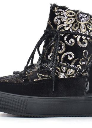 Luxury👠дутики rio grande на платформі з вишивкою жіночі зимові черевики розкішні2 фото