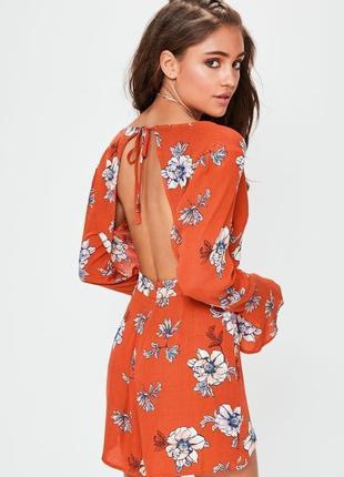 Оранжевий комбінезон шортиками missguided uk -42 фото