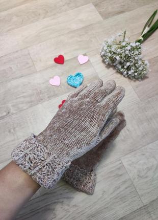 Елегантні рукавички теплі3 фото