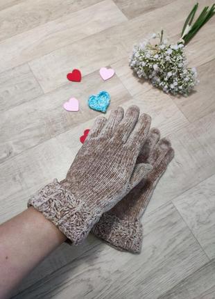 Елегантні рукавички теплі1 фото