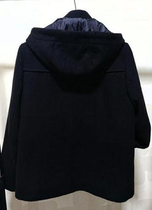 Шерстяное пальто с капюшоном zara2 фото