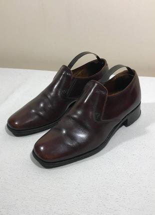 Стильні англійські чоловічі коричневі шкіряні туфлі devid scott2 фото