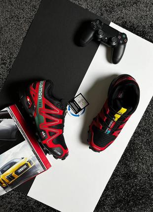 Чоловічі кросівки salomon speedcross 3 black red2 фото