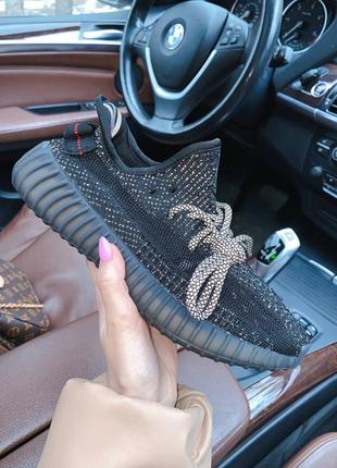 Кроссовки adidas yeezy boost 350 v2 full black reflective4 фото