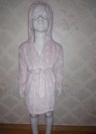 Теплий махровий халат з вушками для дівчинки