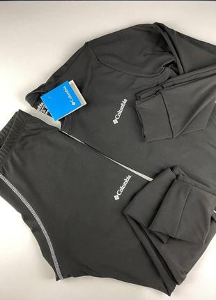 Термобелье мужское коламбия (columbia) черный кофта и штаны, сенсорные перчатки в подарок10 фото