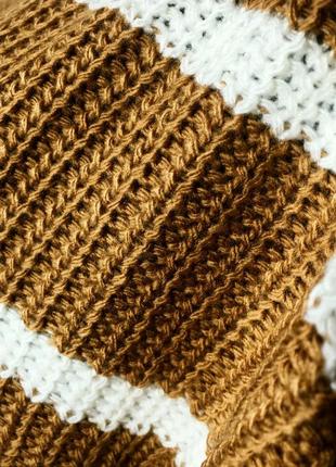 Жіночий светр карамельно-коричневий реглан у смужку (різні кольори)4 фото