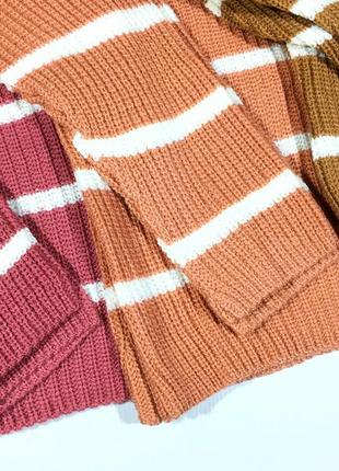 Женский свитер карамельно-коричневый реглан в полоску (разные цвета)7 фото