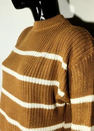 Жіночий светр карамельно-коричневий реглан у смужку (різні кольори)2 фото