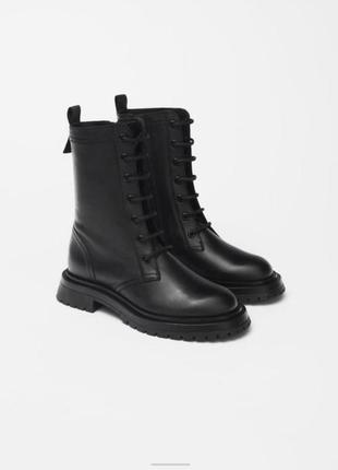 Ботинки zara р.35 натуральная кожа