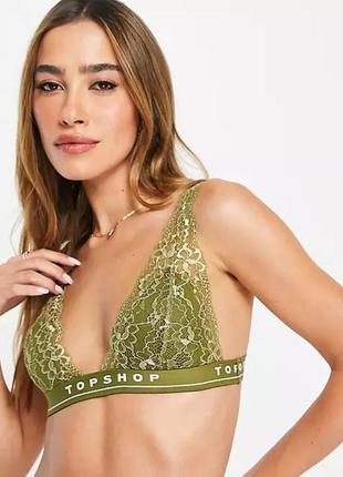 Бралет з мереживом topshop зелений