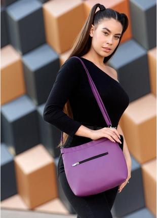 Жіноча сумка кросбоді rose будована фіолетова4 фото