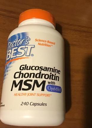 Глюкозамин с хондроитином и msm doctor’s best для здоровья суставов