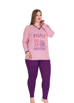 Пижама женская лосины и лонгслив 5019 р.52-54(хххl)