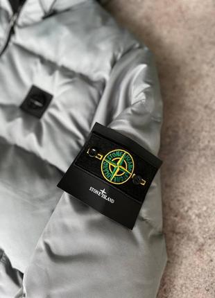 Серая зимняя курточка stone island / серая зимняя курточка стон айленд7 фото