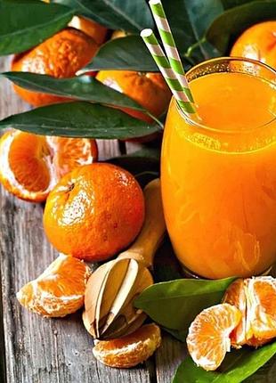 Алмазная вышивка. картина на подрамнике "апельсиновый фреш",  30х30см, квадратные стразы