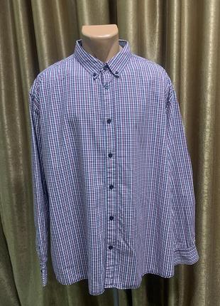 Мужская рубашка luciano черно- бордовая мелкая клетка размер 4xl