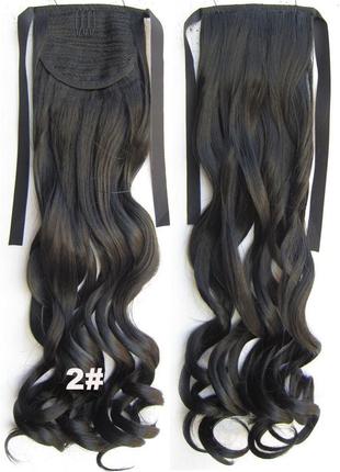 Хвост на ленте из искусственных волос кудрявый