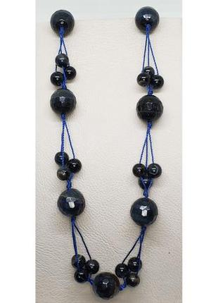 Бусы с соколиным глазом