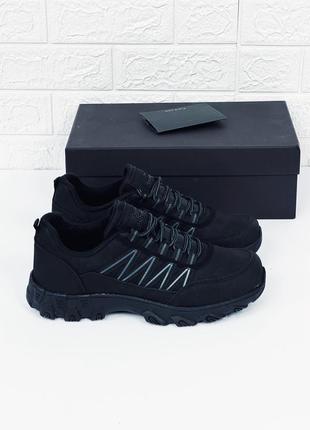 Мужские треккинговые термо-кроссовки salomon нубуковые чёрные кроссовки демисезон саломон