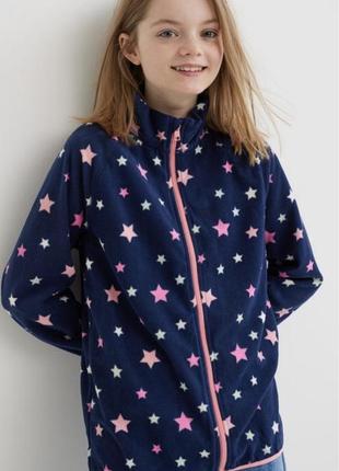H&m. флісова кофтина для дівчинки 10/12 р.
