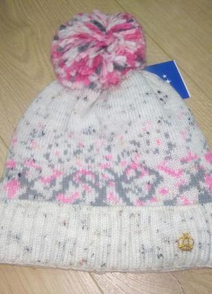 Нова зимова шапка для дівчинки/ тепла шапочка з флісововою підкладкою