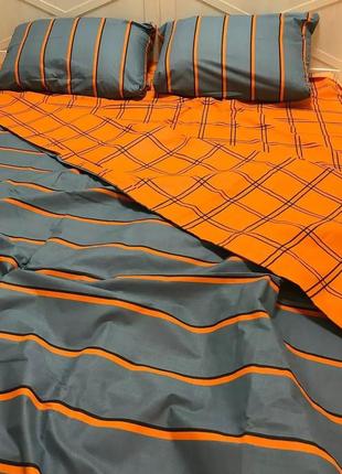 Комплект постільної білизни в смужку / постельное белье яркое, стильное, современное, 100% хлопок