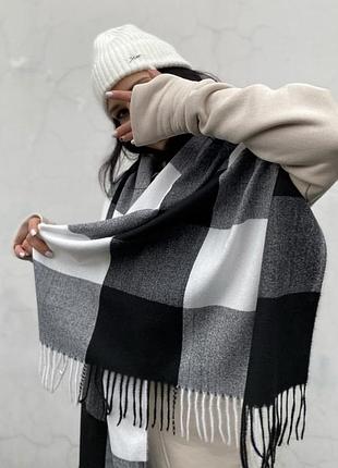 ❄️🖤теплий кашеміровий шарф/палантин 🤍❄️
