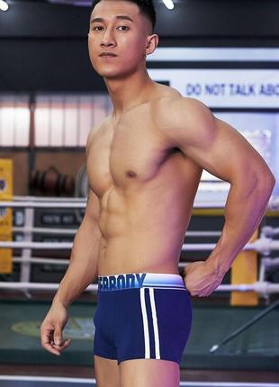 Боксеры мужские superbody темно-синие с белыми полосками4 фото